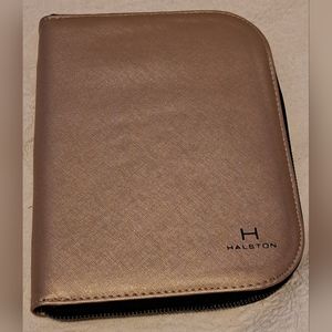 Halston Travel Metallic Rose Gold Jewelery Case Pouch w/ Velvet Interior